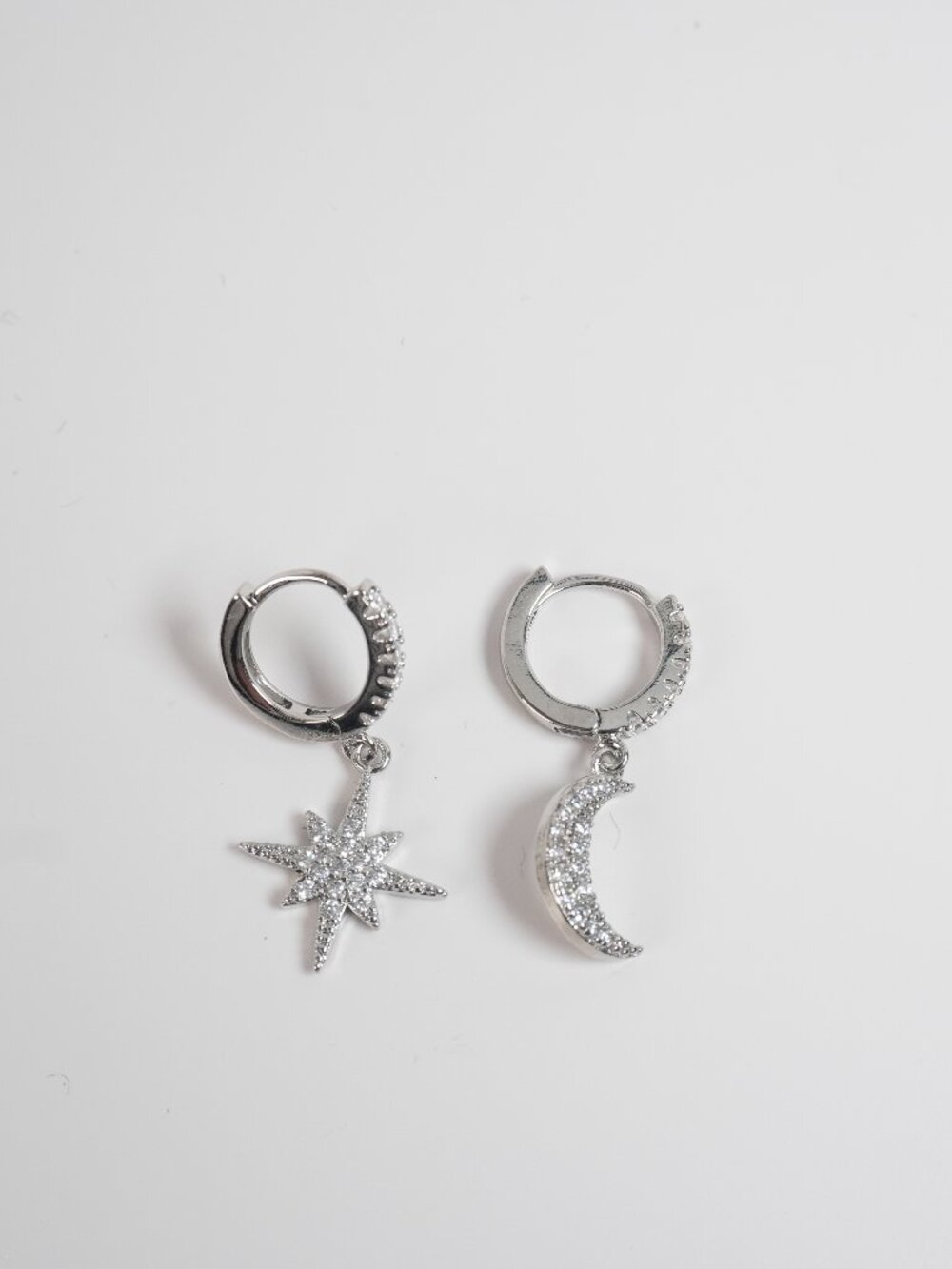 star moon earrings luxury bridal
